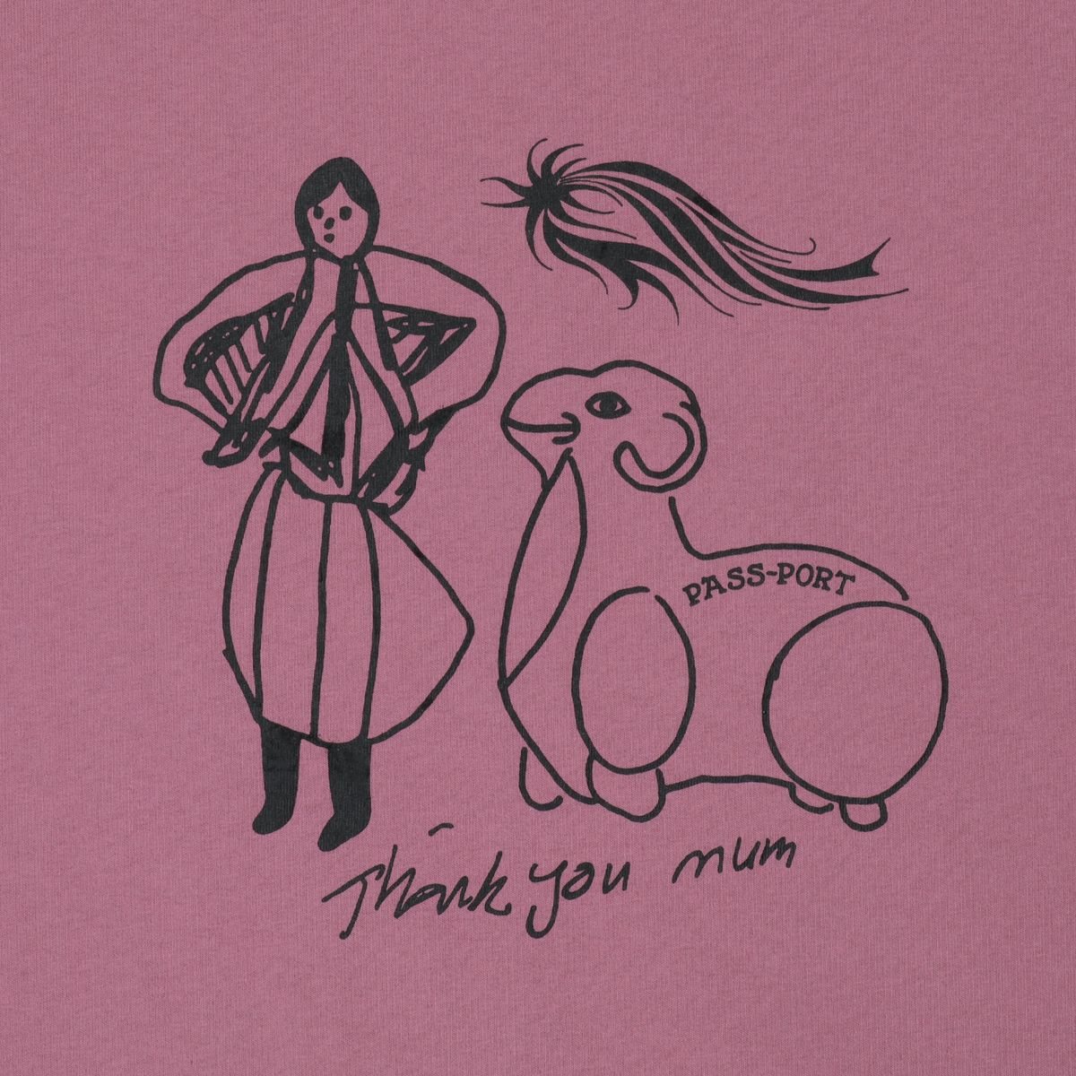 Passport Thank You Mum T-Shirt - Washed Berry