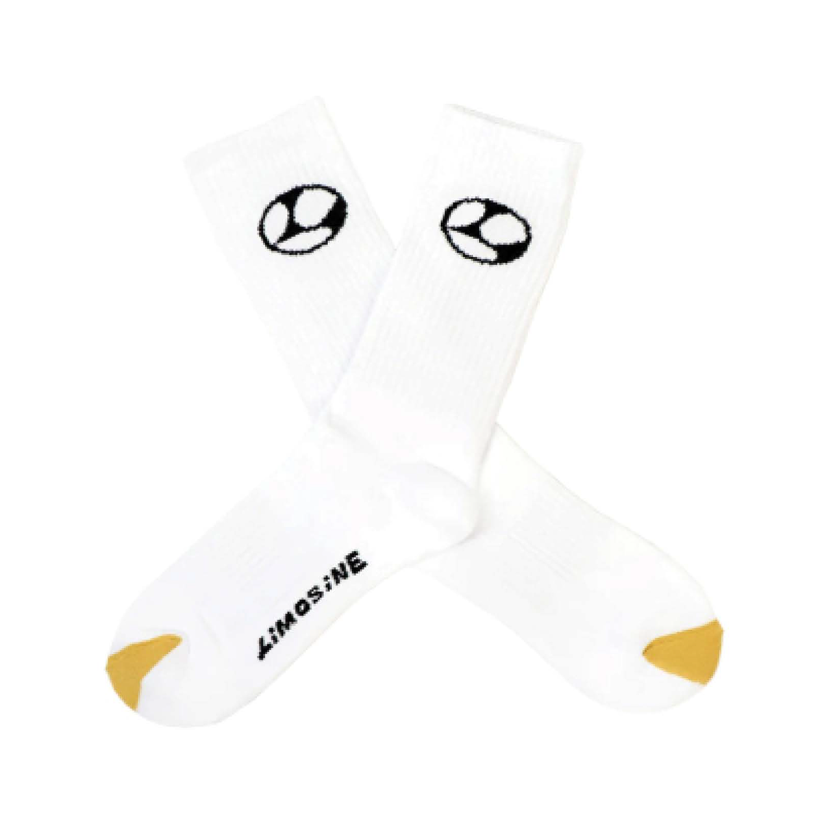 Limosine Gold Toe Socks - White