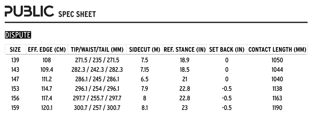 Public 2025 Dispute Snowboard - Assorted Sizes