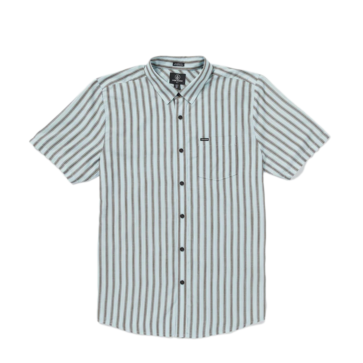 Volcom Arvostripe Woven Short Sleeve Shirt - Road Sky