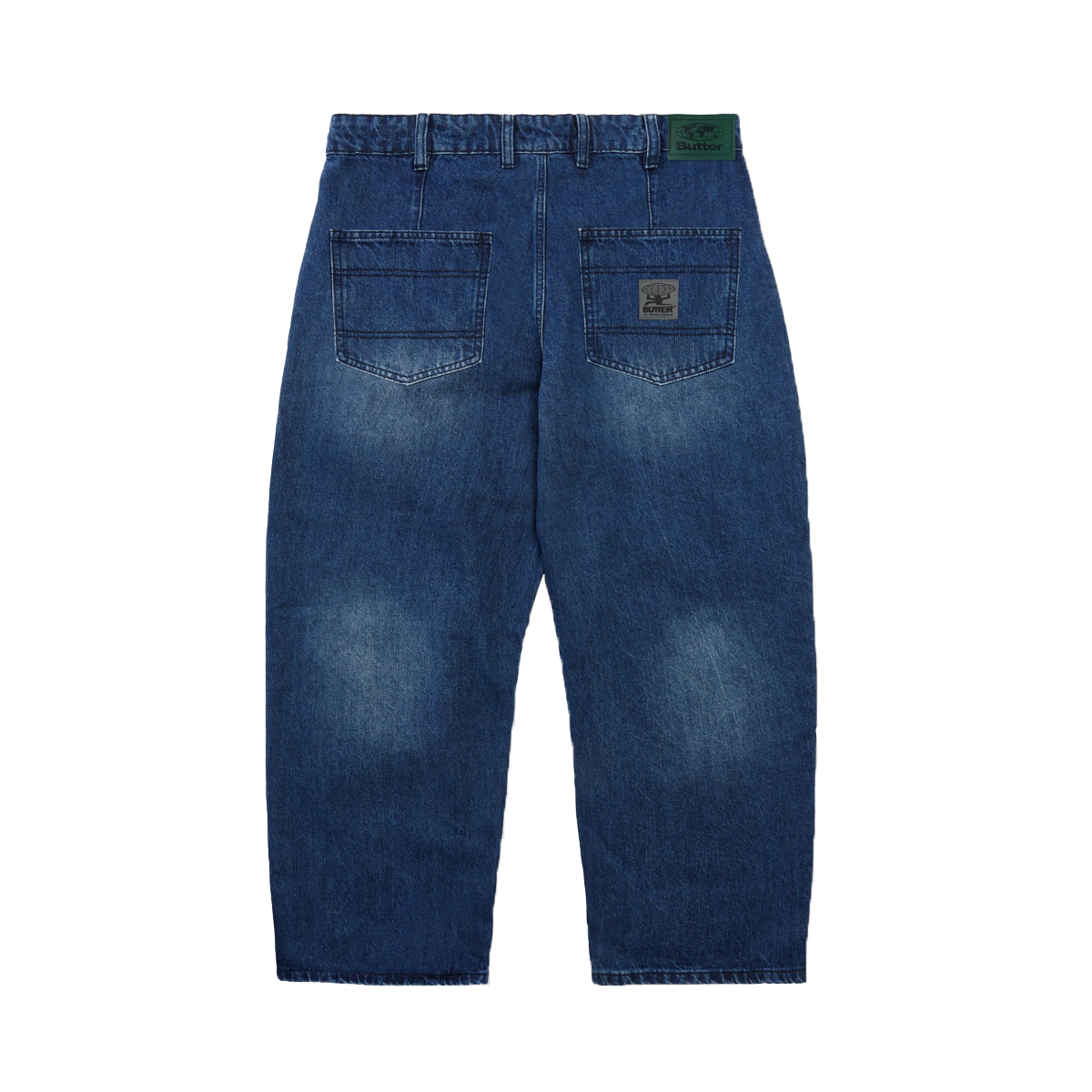 Butter Wide Cut Denim Jeans - Washed Slub Blue