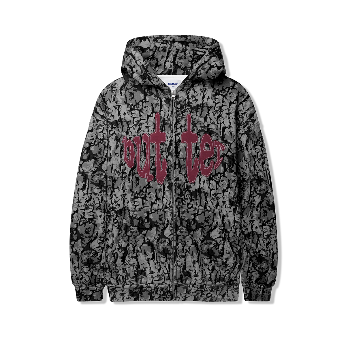 Butter Frenzy Zip-Thru Hood - Grey Camo