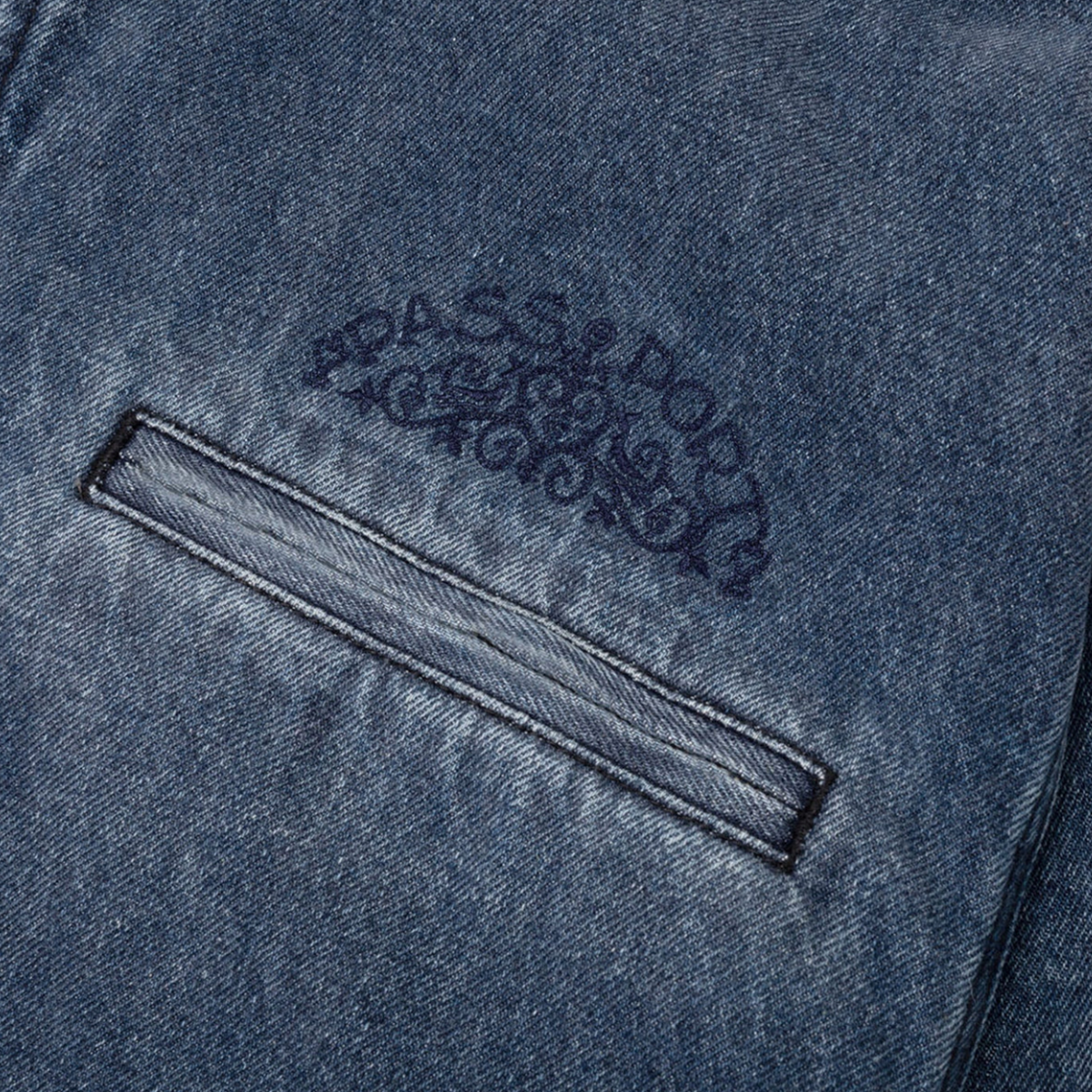 Passport Vineyard Birds Denim Delivery Jacket - Washed Indigo