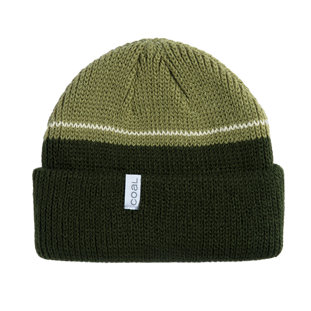 Coal Frena Knit Cuffed Beanie - Olive Blocked Stripe