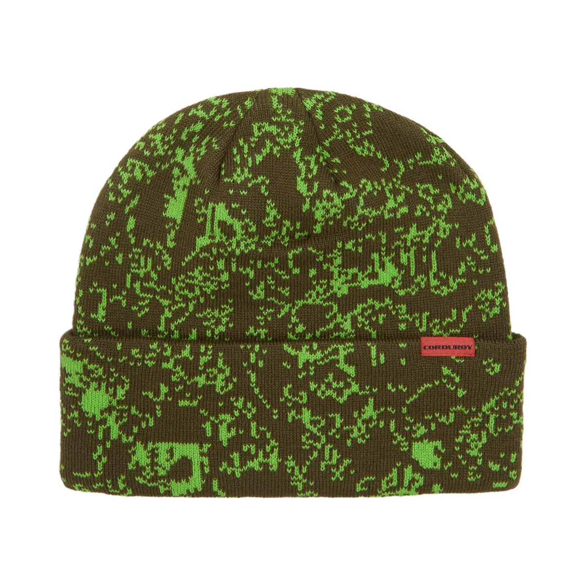 Corduroy Cell Camo Beanie - Army