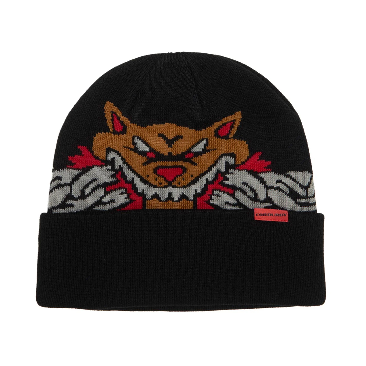 Corduroy Keep Out Beanie - Black