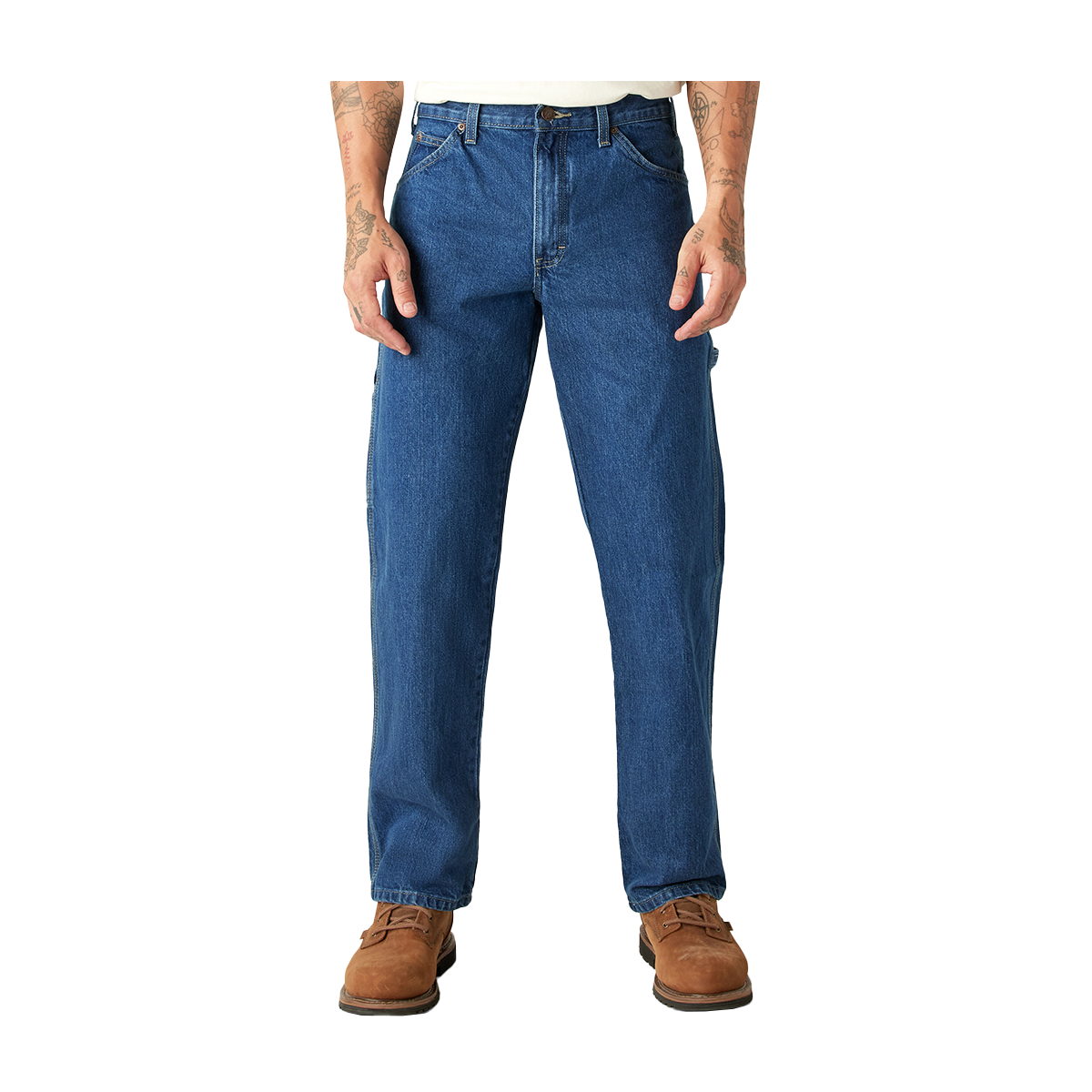 Dickies Relaxed Fit Heavyweight Carpenter Jeans - Stonewashed Indigo Blue