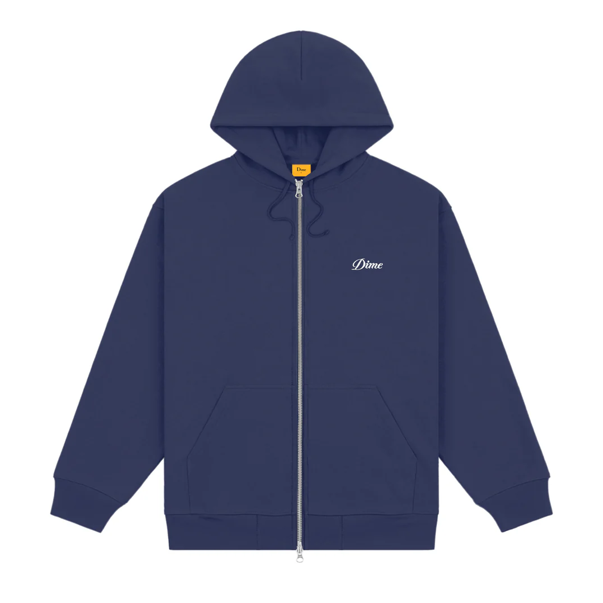 Dime Cursive Zip Hoodie - Night Blue