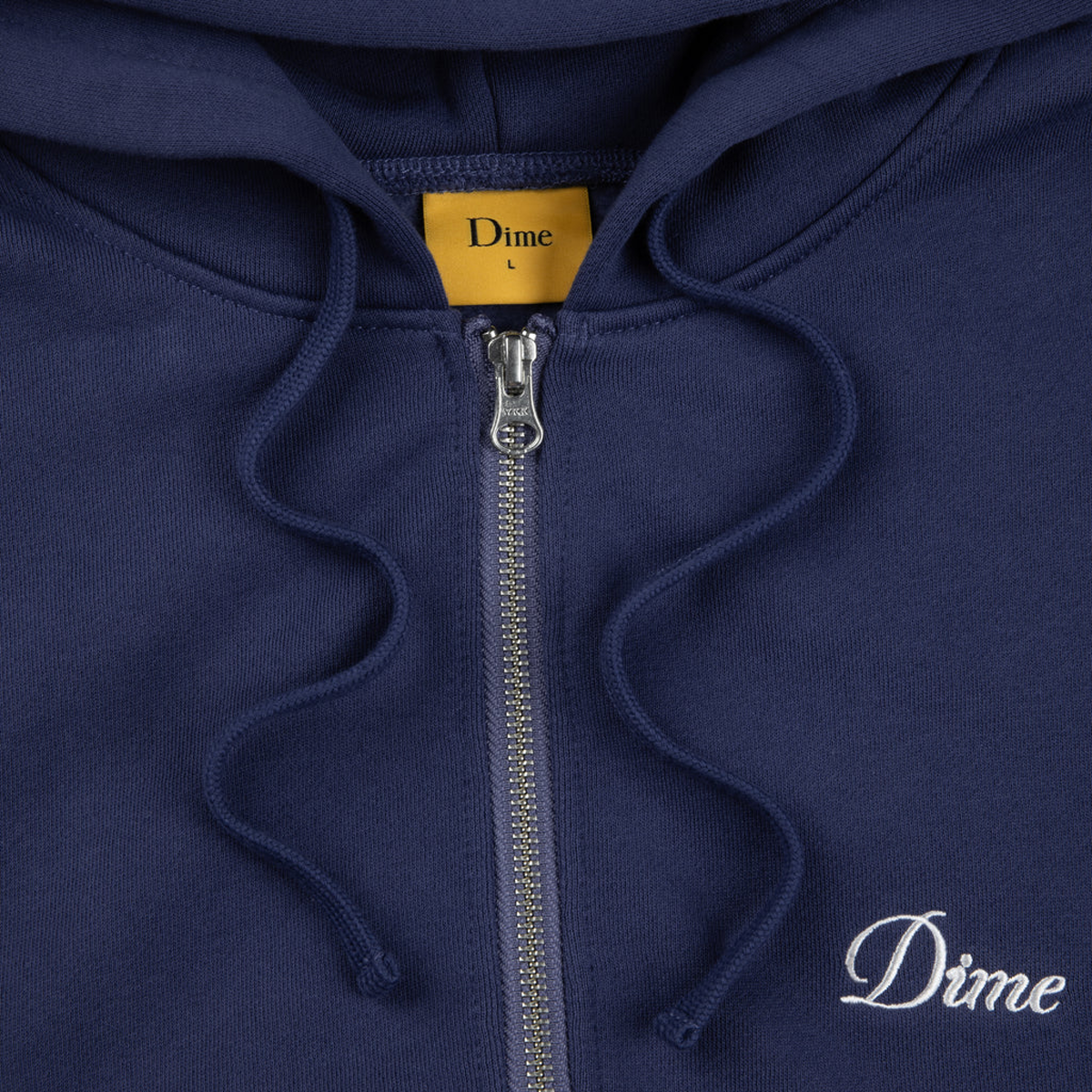 Dime Cursive Zip Hoodie - Night Blue