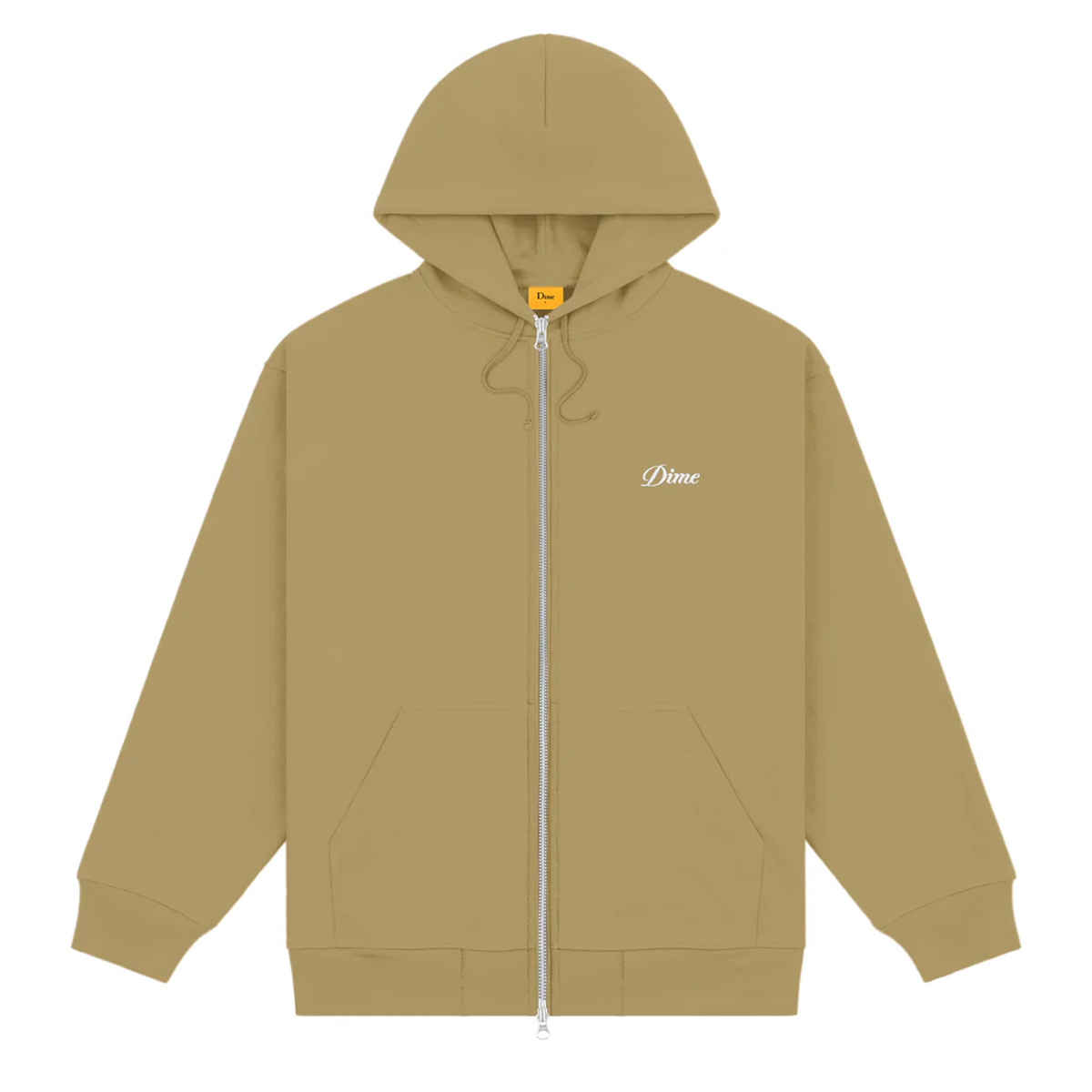 Dime Cursive Zip Hoodie - Oak