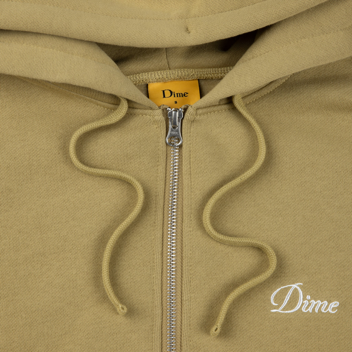 Dime Cursive Zip Hoodie - Oak