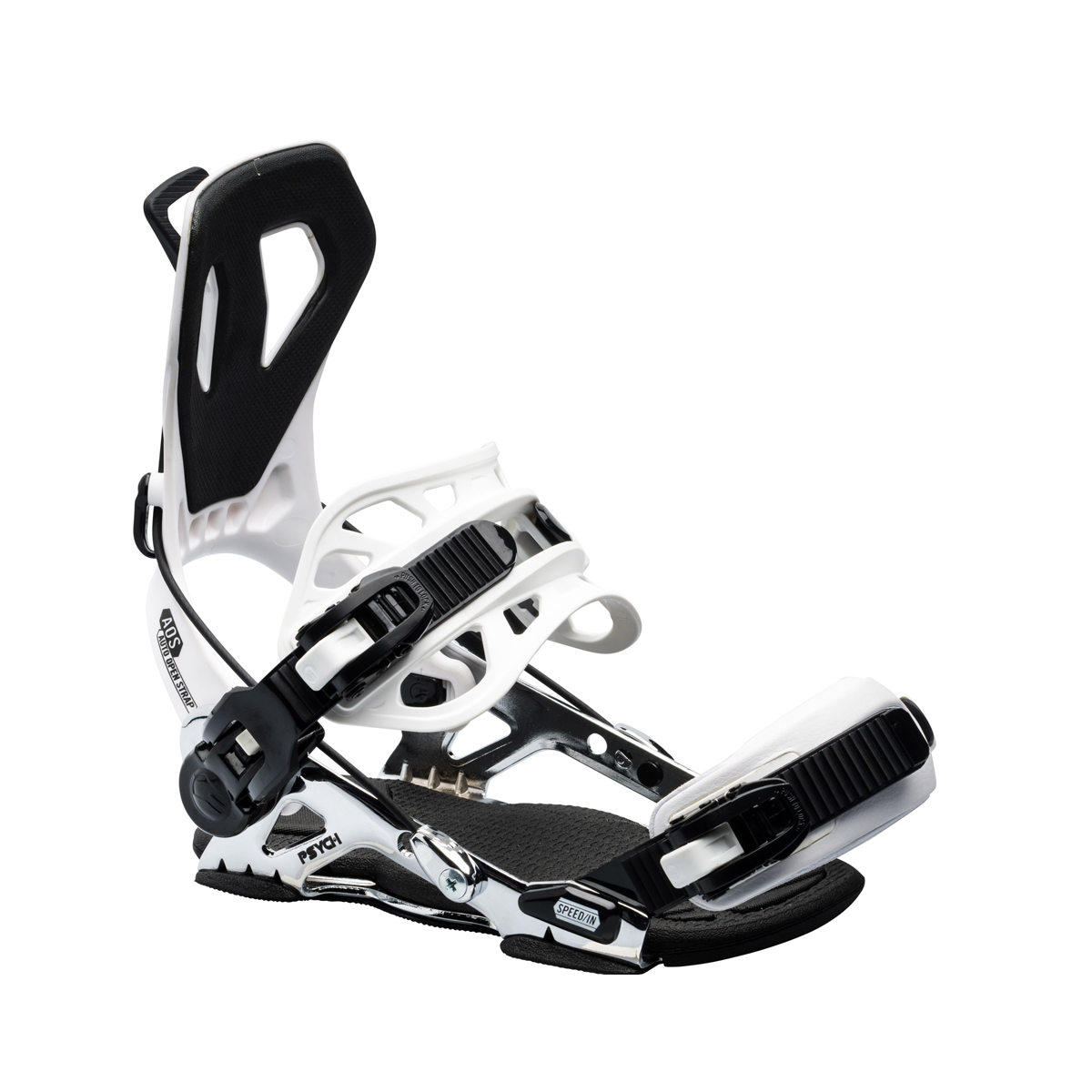 GNU 2025 Psych Snowboard Bindings - White