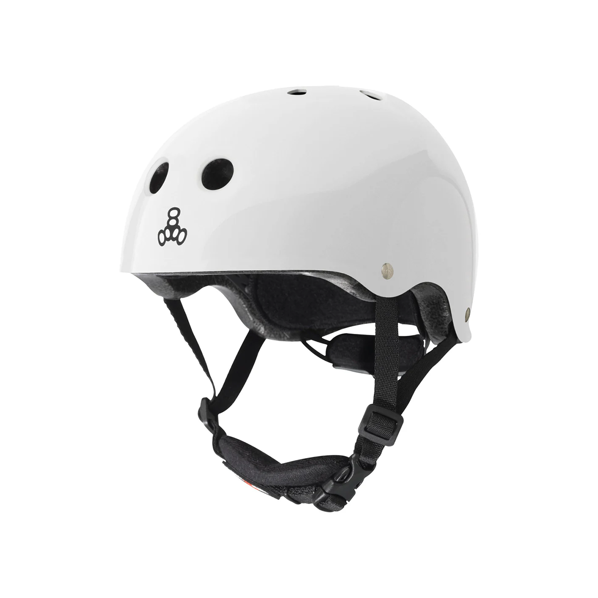 Triple Eight Lil 8 Kids Skate Helmet - White Glossy