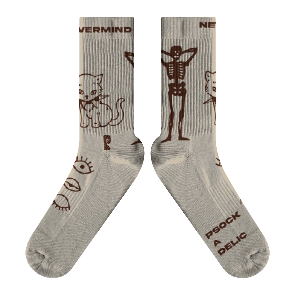 Psockadelic NEVERMIND Socks - Cream