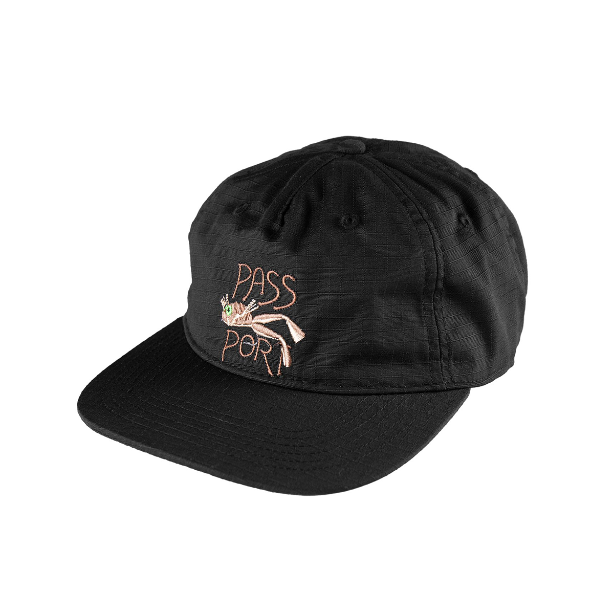 Passport Frog Lure Ripstop Workers Cap - Black