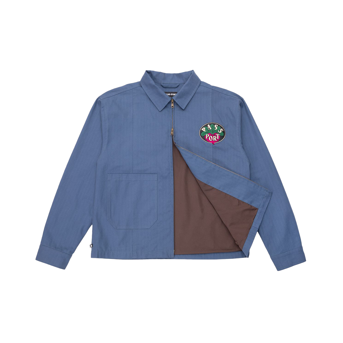 Passport Radish Herringbone Workers Jacket - Harbour Blue