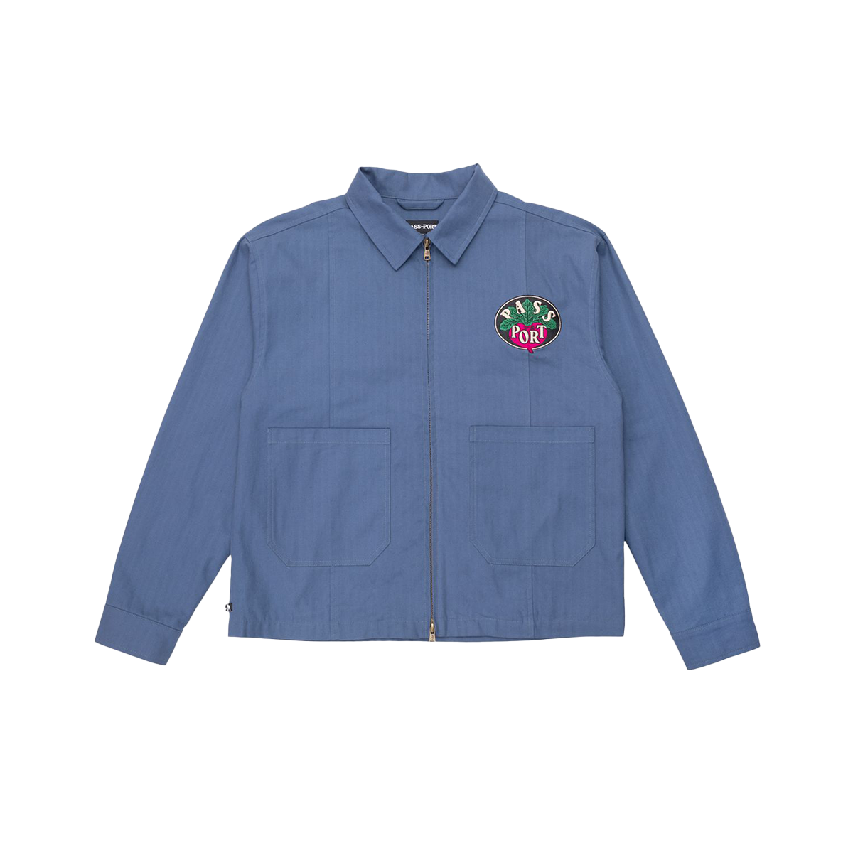 Passport Radish Herringbone Workers Jacket - Harbour Blue