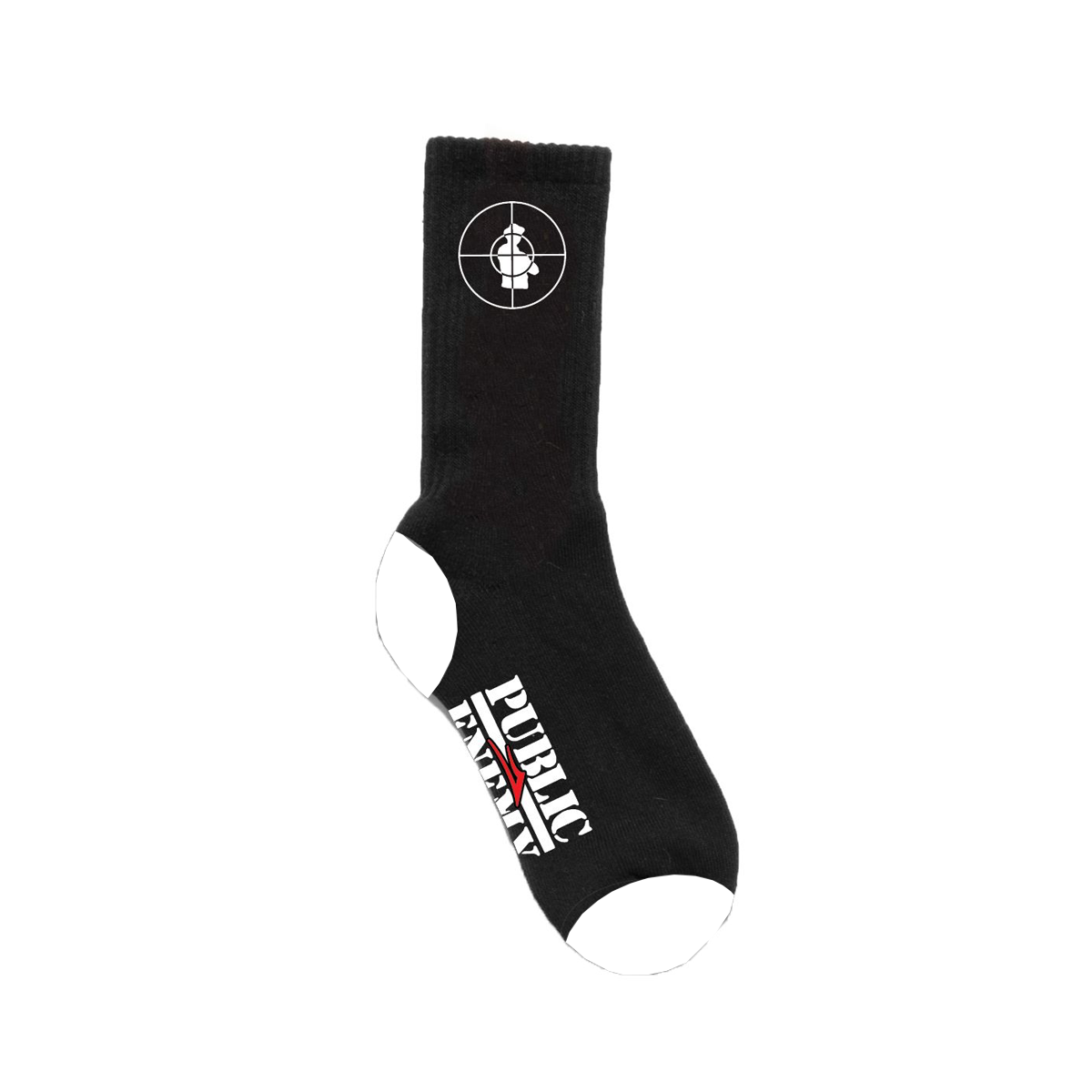 Lakai x Public Enemy Sniper Logo Socks - Black / White