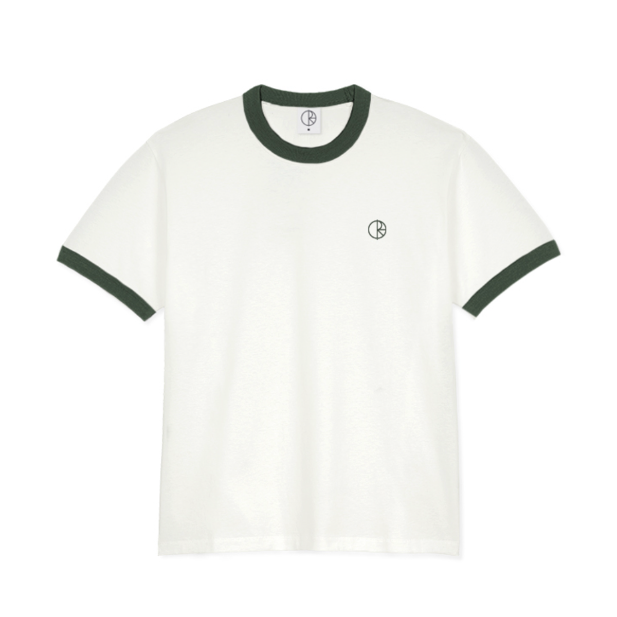 Polar Ringer T-Shirt - Cloud White / Dark Green