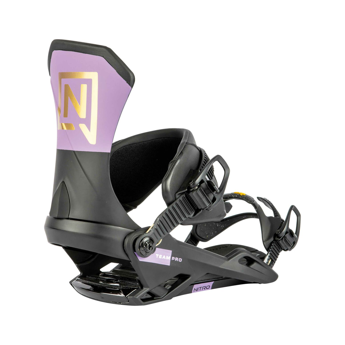 Nitro 2024 Team Pro Snowboard Bindings - Pro Purple / Black Gold