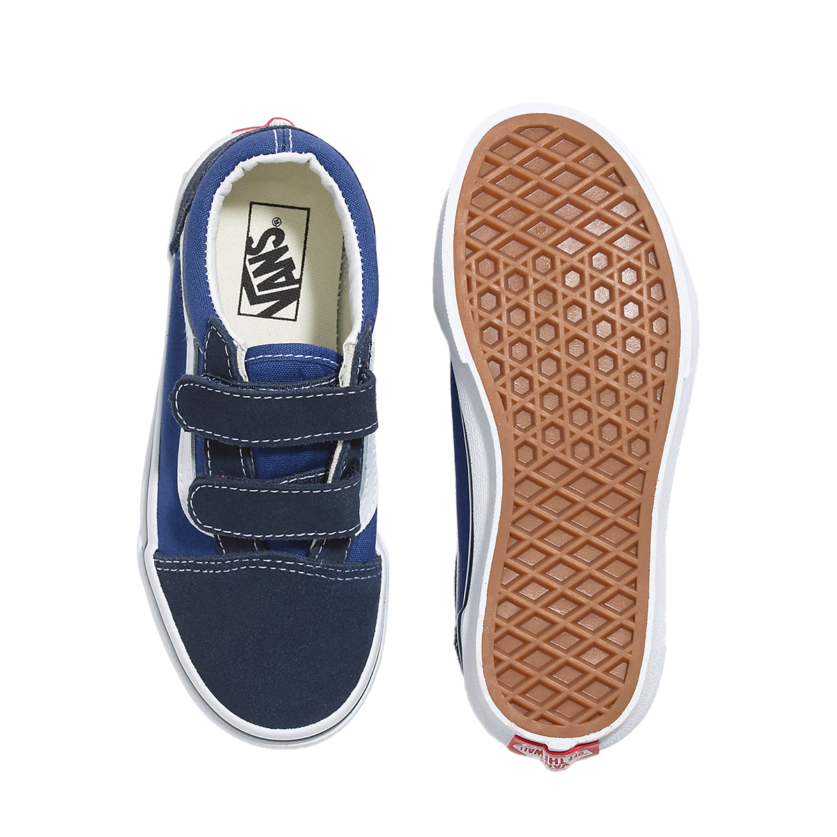 Vans Little Kids Old Skool V Shoes - Navy / True White